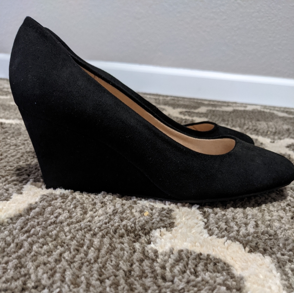 Black Suede Wedges